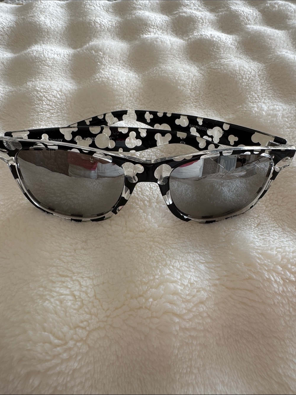 Disney Black Sunglasses with Clear Floral Polka Accents